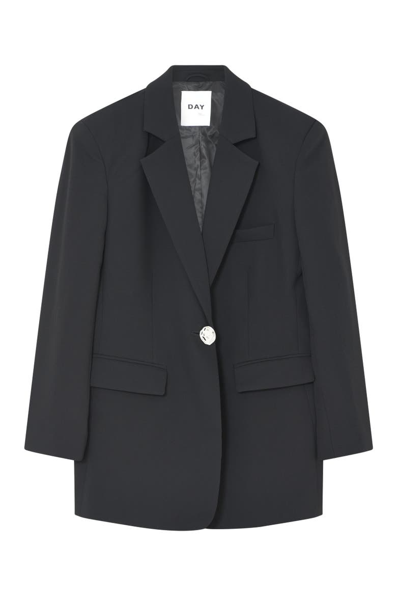 Eltona Sculpted Longline Blazer, Alternate, color, Black