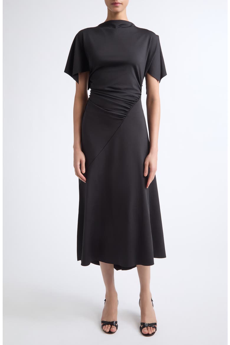 Blousey Midi Dress, Main, color, BLACK