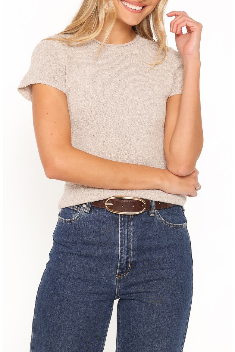 Mekali Short Sleeve Sweater, Main, color, BEIGE