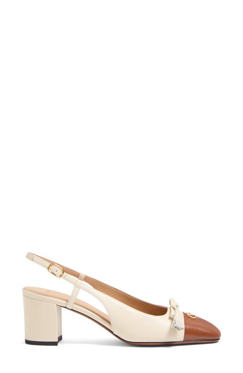 【ヴァレンティノ】 SLINGBACK PUMPS パンプス Vロゴ シグネチャー パテントレザー スリングバックパンプス 80
