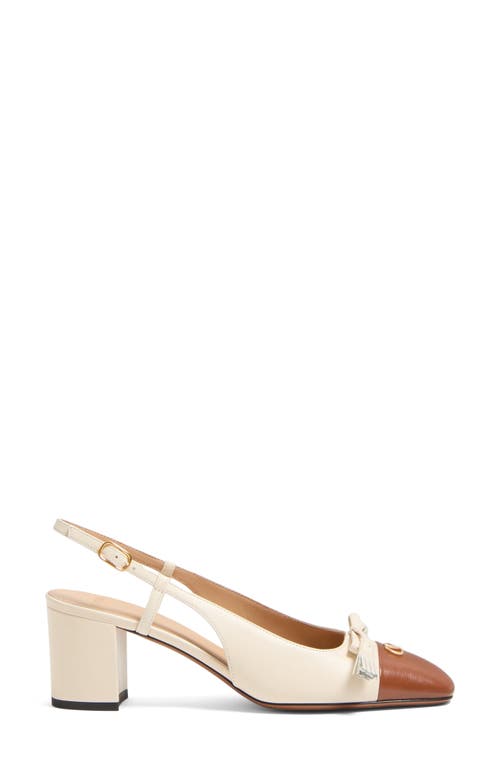 Valentino Leather Valet Du Roi Slingback Heels 60 In Nude