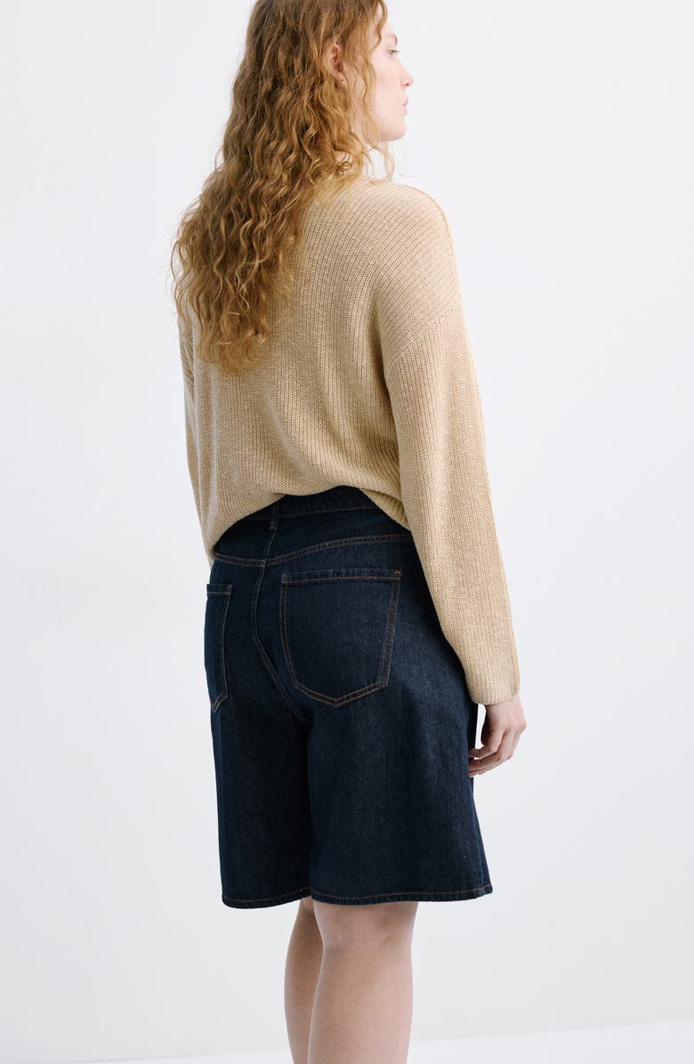 MANGO High Waist Mid Thigh Denim Shorts, Alternate, color, 