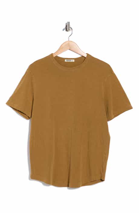 BUCK MASON Cotton Curved Hem Knit T-Shirt