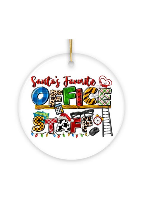 Santas Favorite Office Staff Ceramic Ornament
