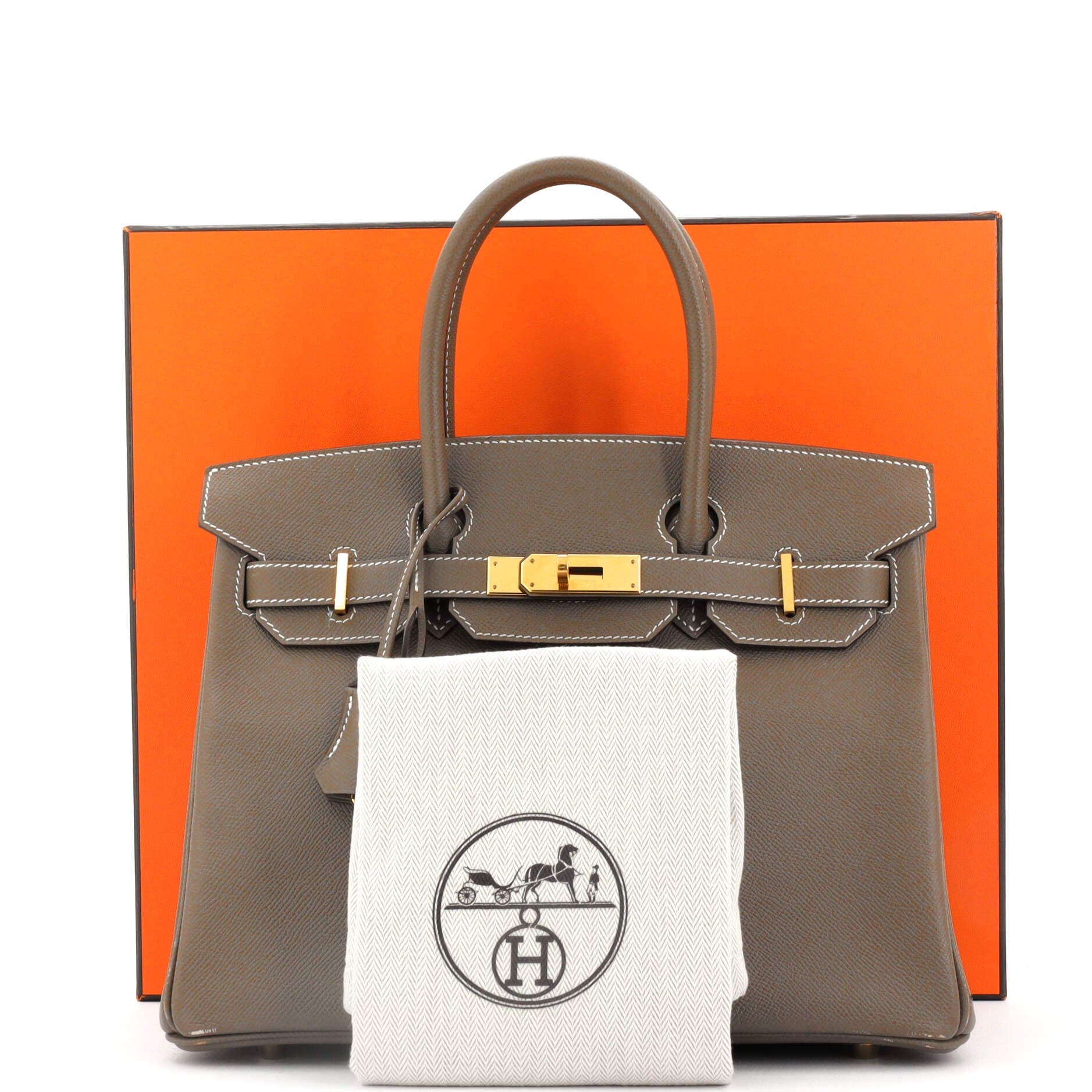 Pre-Owned Hermes Birkin Handbag Grey Epsom with Gold Hardware 30, Alternate, color, 