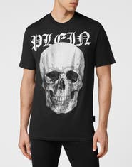 PHILIPP PLEIN T-Shirt Round Neck Ss With Crystals Skull Men
