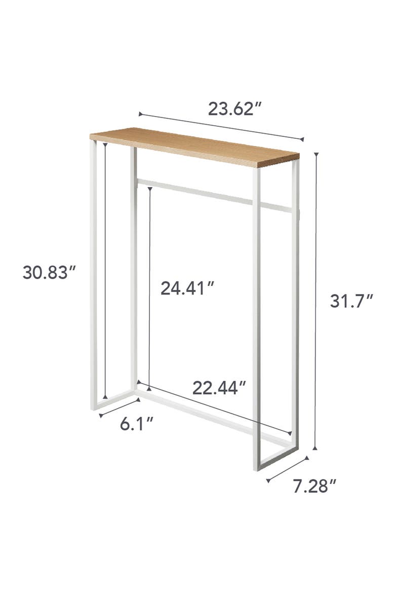 Narrow Entryway Wood Top Console Table, Alternate, color, WHITE