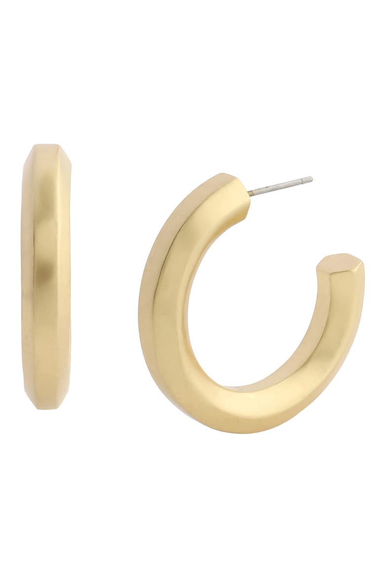 Large Metal Hoop Earrings, Main, color, VINTAGE GOLD