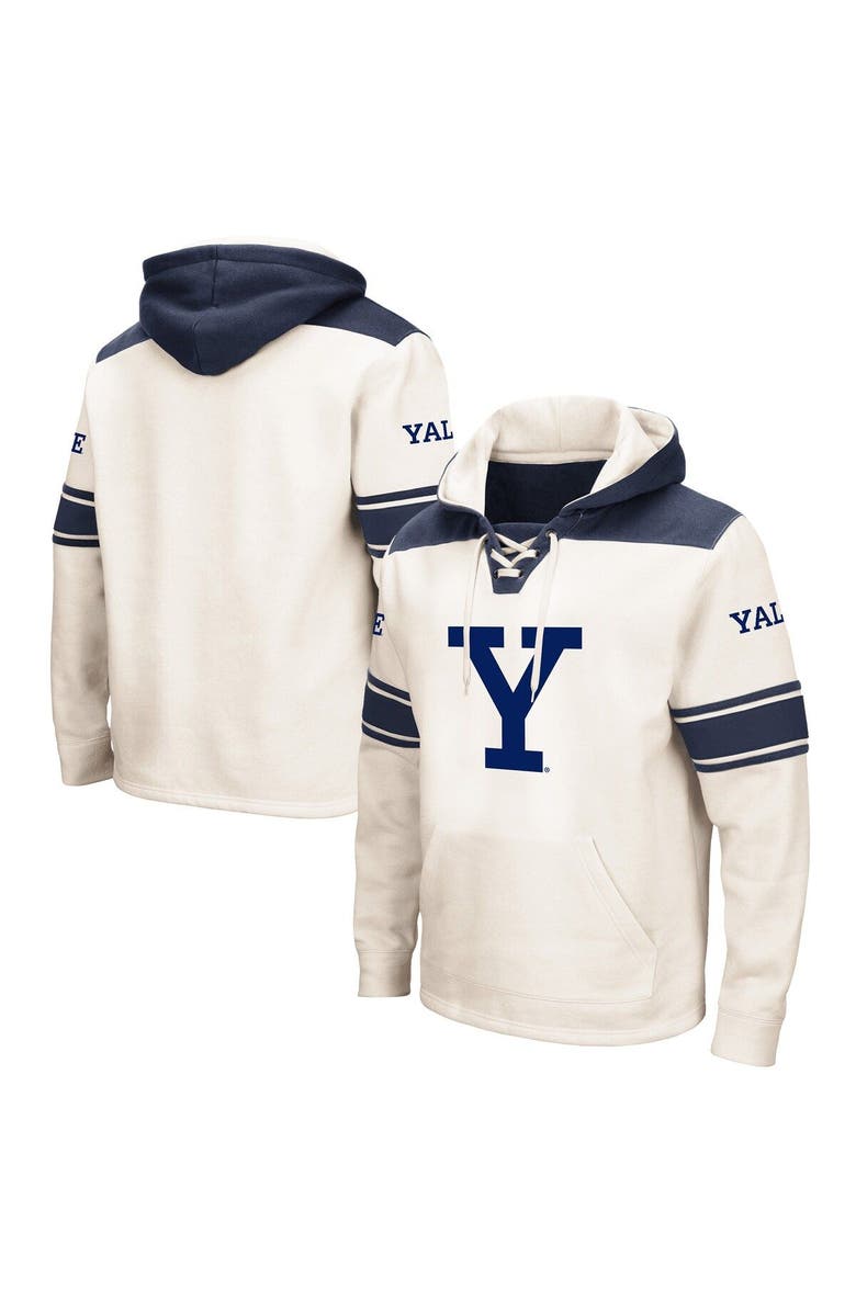 COLOSSEUM Men's Colosseum Cream Yale Bulldogs 2.0 Lace-Up Pullover Hoodie, Main, color, Cream
