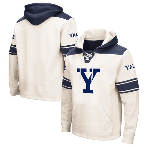 Men's Colosseum Cream Yale Bulldogs 2.0 Lace-Up Pullover Hoodie