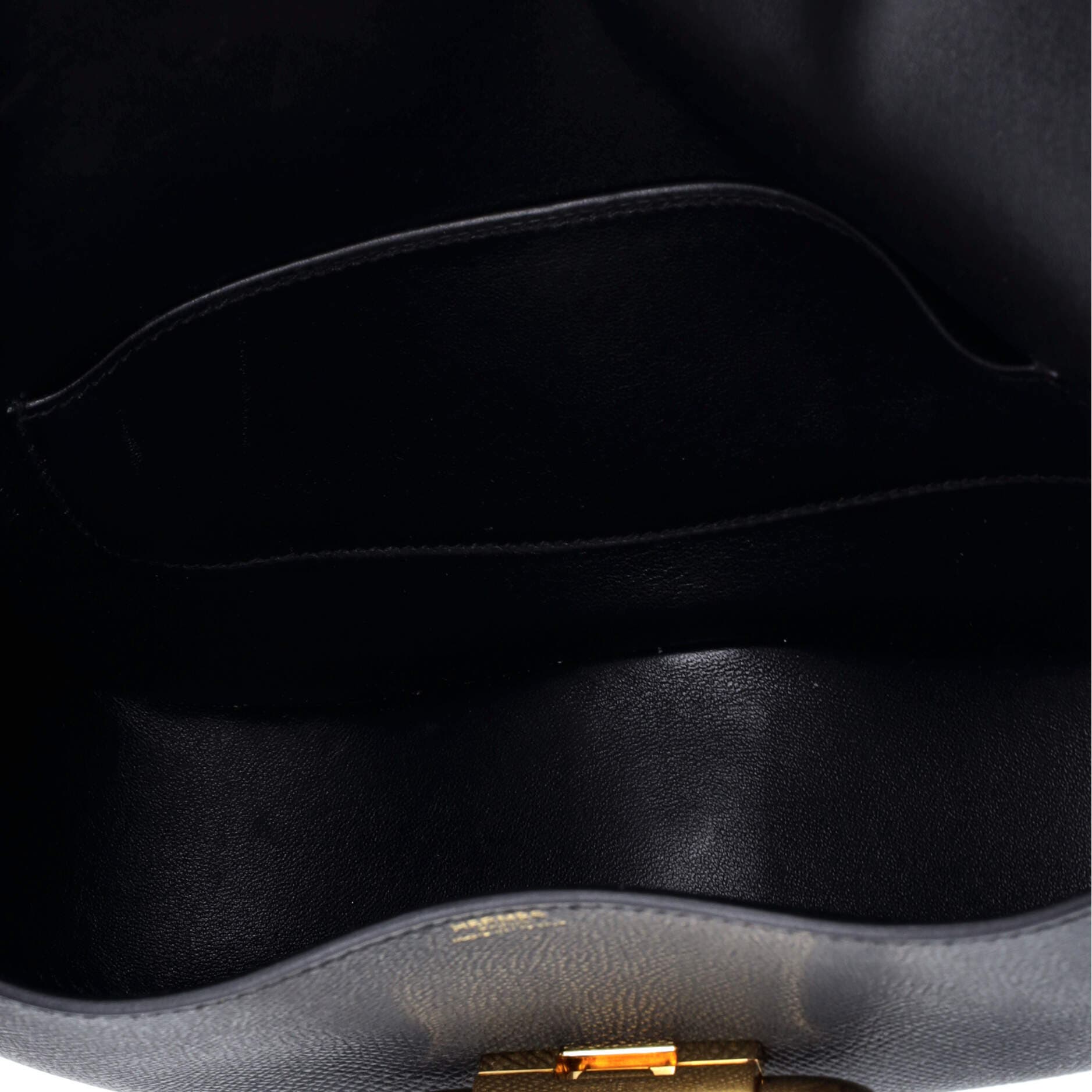 Pre-Owned Hermes Della Cavalleria Elan Shoulder Bag Epsom, Alternate, color, Noir