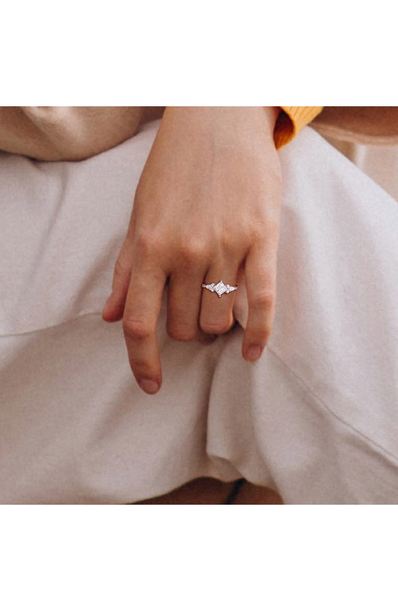 DELMAR Princess Cut Lab-Created Moissanite Ring, Alternate, color, White