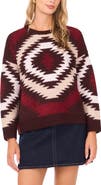 Vince Camuto Geo Pattern Drop Shoulder Sweater