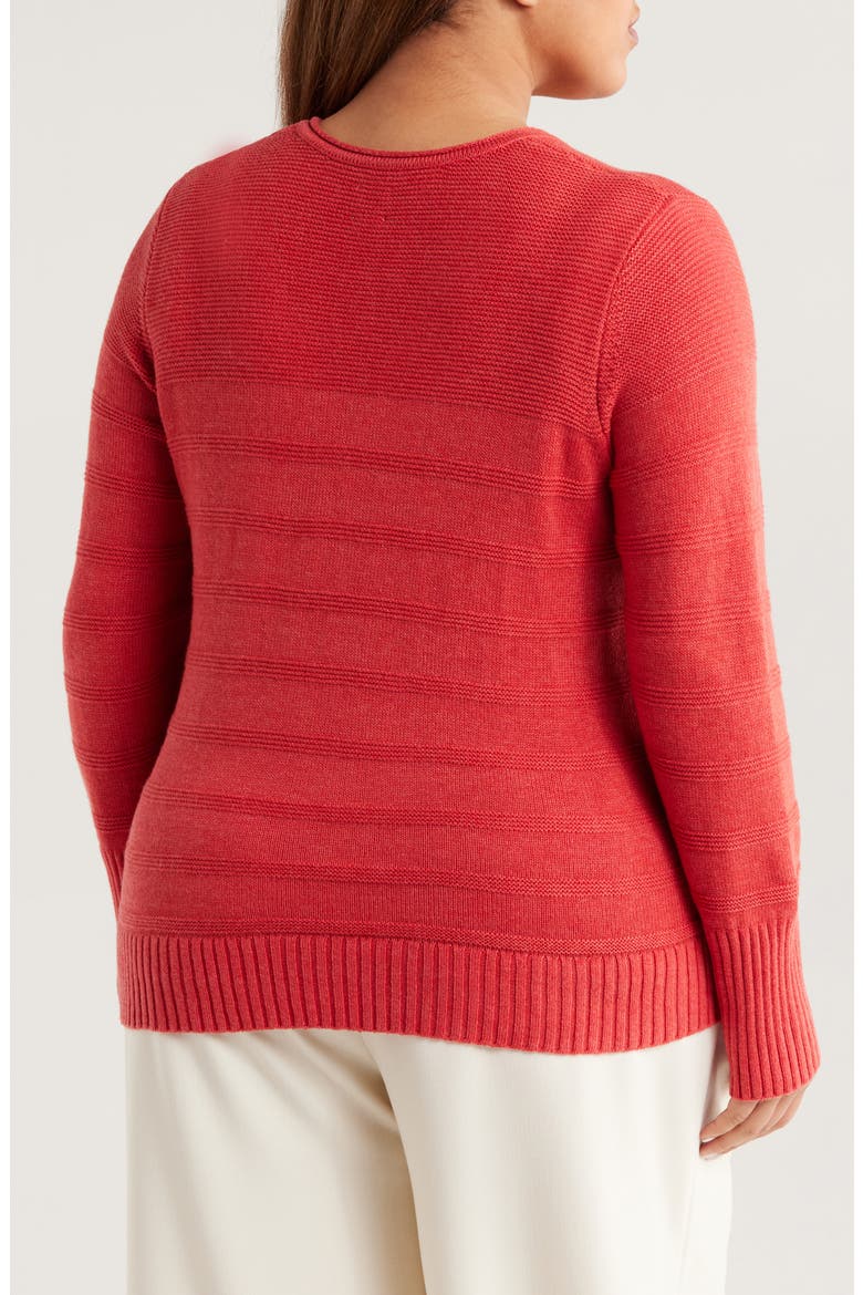 Cotton & Cashmere Blend V-Neck Sweater, Alternate, color, ROSETTE