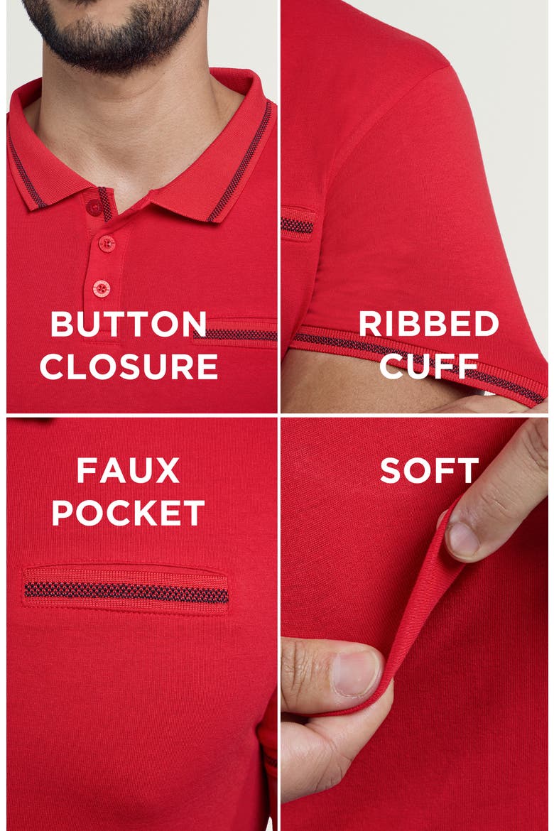 Jacquard Polo, Alternate, color, RED/ NAVY