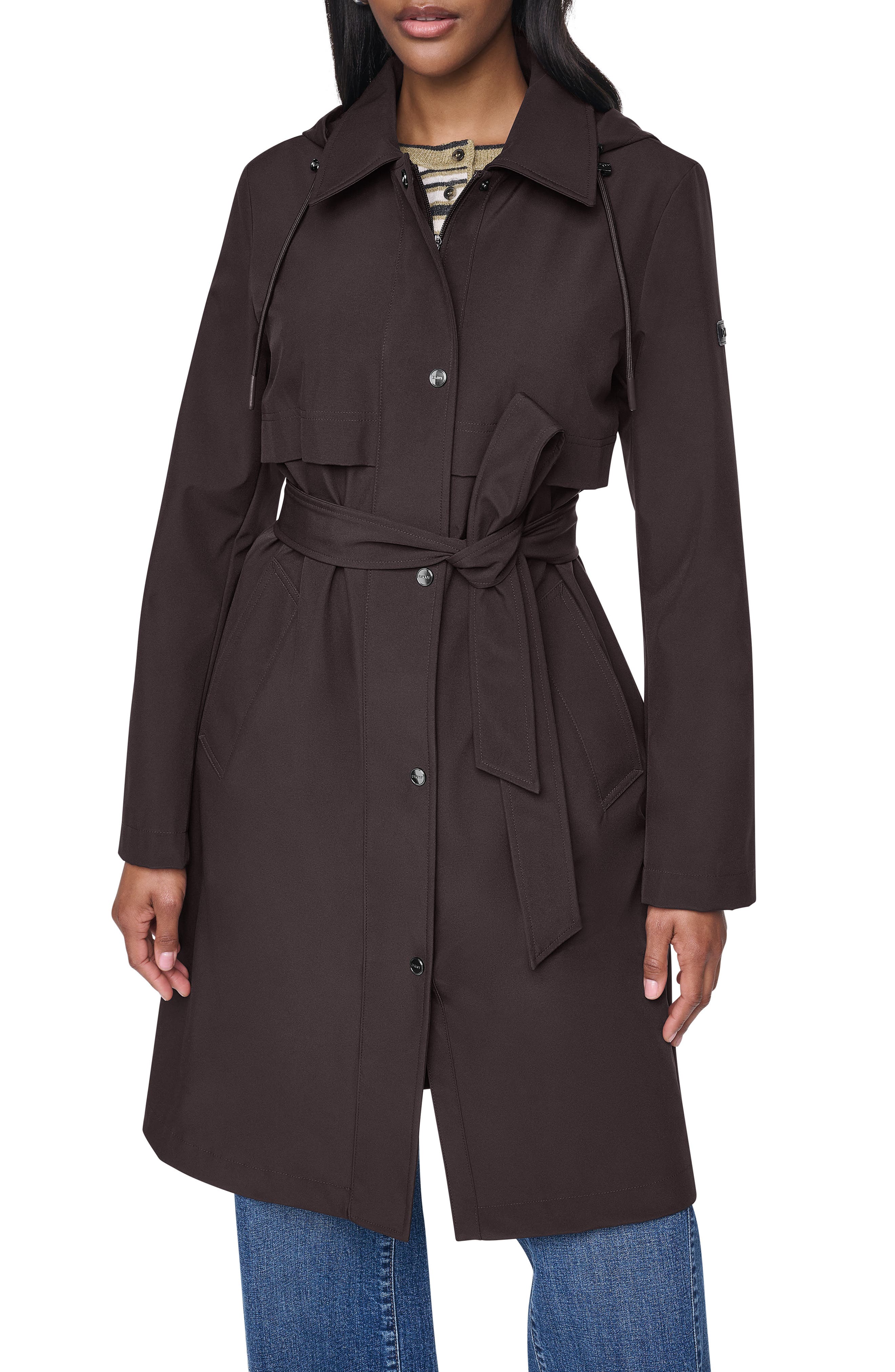 Dkny Flextech Trench Coat In Bitter