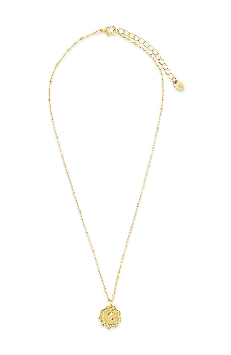 Sterling Forever 14K Yellow Gold Plated Rope Heart Medallion Pendant Necklace, Alternate, color, Gold