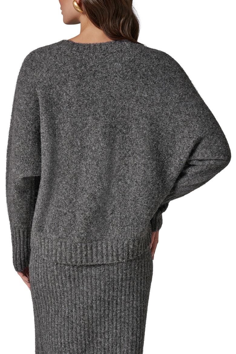 Drop Shoulder Crewneck Sweater, Alternate, color, HEATHER CHARCOAL