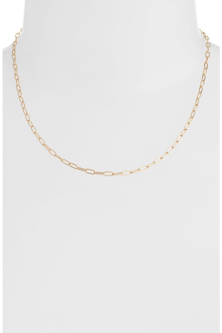 Medium Paper Clip Chain Necklace, Alternate, color, GOLD