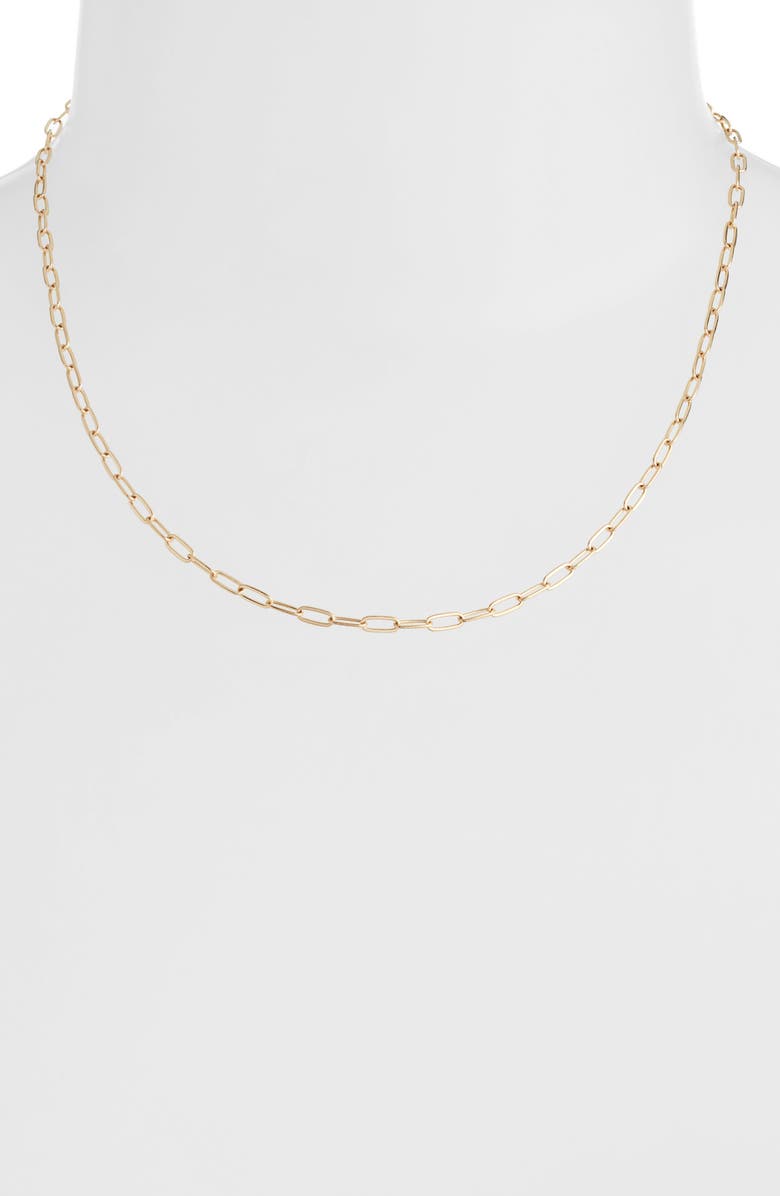 Anzie Medium Paper Clip Chain Necklace, Alternate, color, Gold