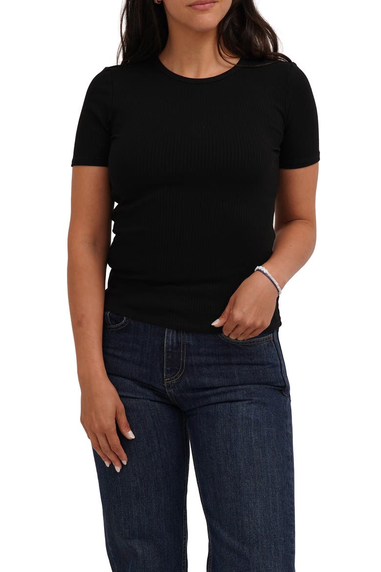 Short Sleeve Crew T-Shirt, Main, color, BLACK