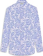 Bugatchi Julian Shaped Fit Linen Blend Button-Up Shirt