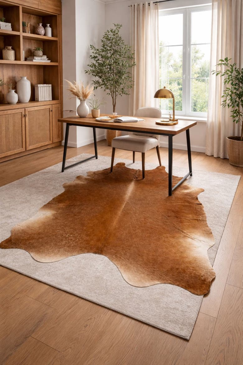 Eco Hides Lauren Browns Cowhide Rug 8'10" × 7'5", Alternate, color, Warm Browns