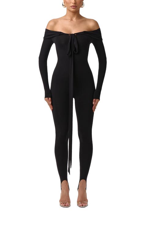 Naked Knot Off the Shoulder Jumpsuit