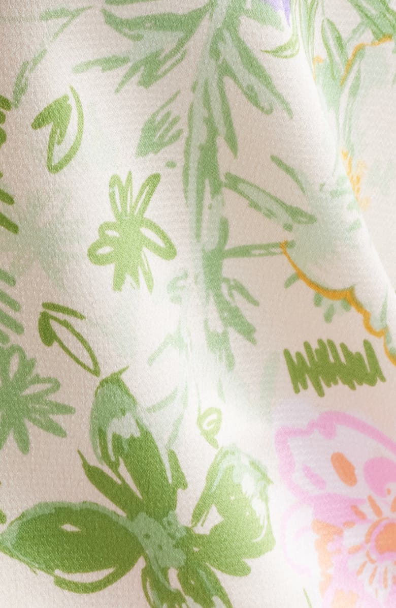 Tahari ASL Floral Bow Neck Sleeveless Charmeuse Top, Alternate, color, Floral Multi