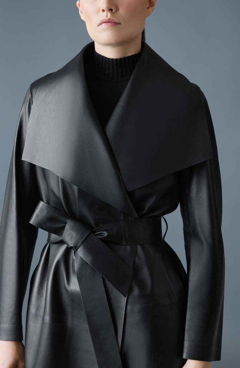 Mackage Mai Leather Trench Coat, Alternate, color,