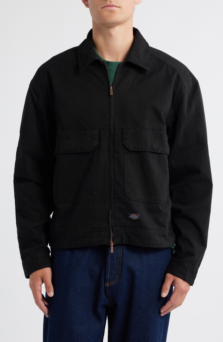 Dickies Fort Smith Cotton Trucker Jacket, Alternate, color, Black