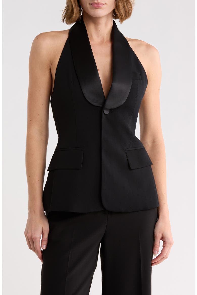 Payton Wool Blend Tuxedo Vest, Main, color, BLACK