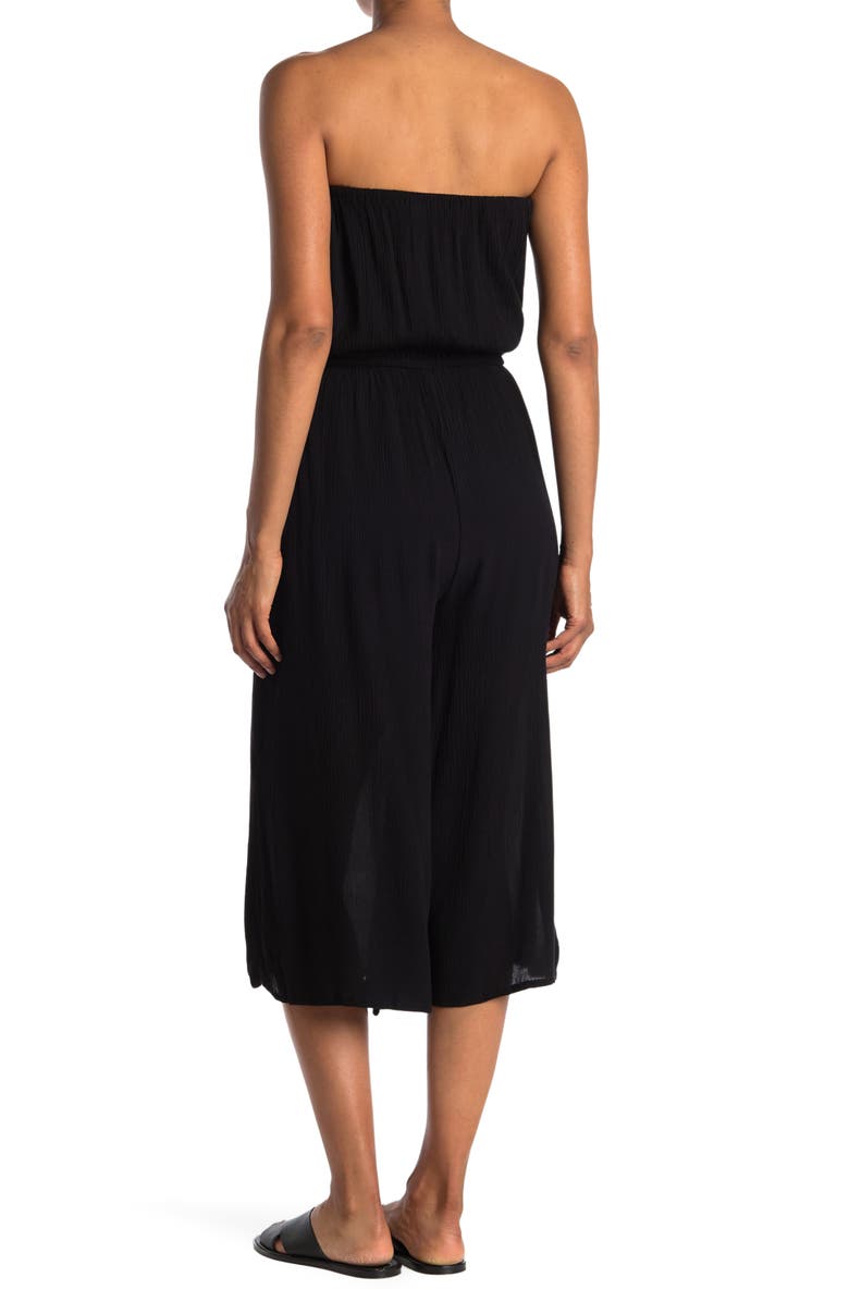 Elan Strapless Wide Leg Crop Jumpsuit, Alternate, color, 