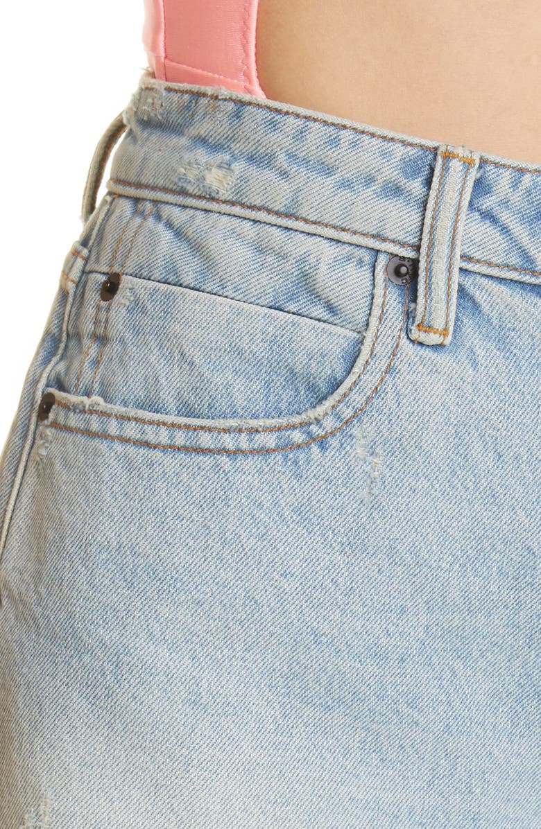Alexander Wang Bite High Waist Denim Shorts, Alternate, color, Bleach