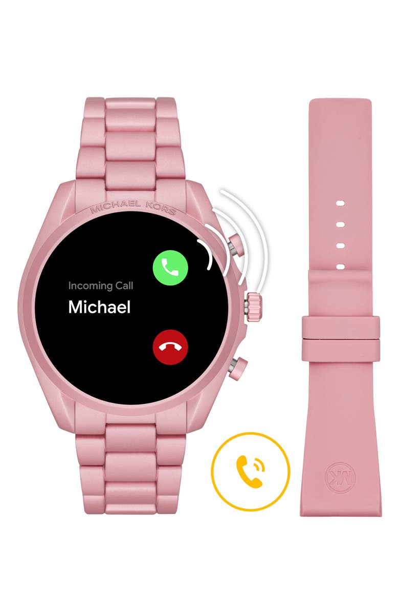 Michael Kors Gen 5 Bradshaw Bracelet Smart Watch & Silicone Strap Set, 44mm, Alternate, color,