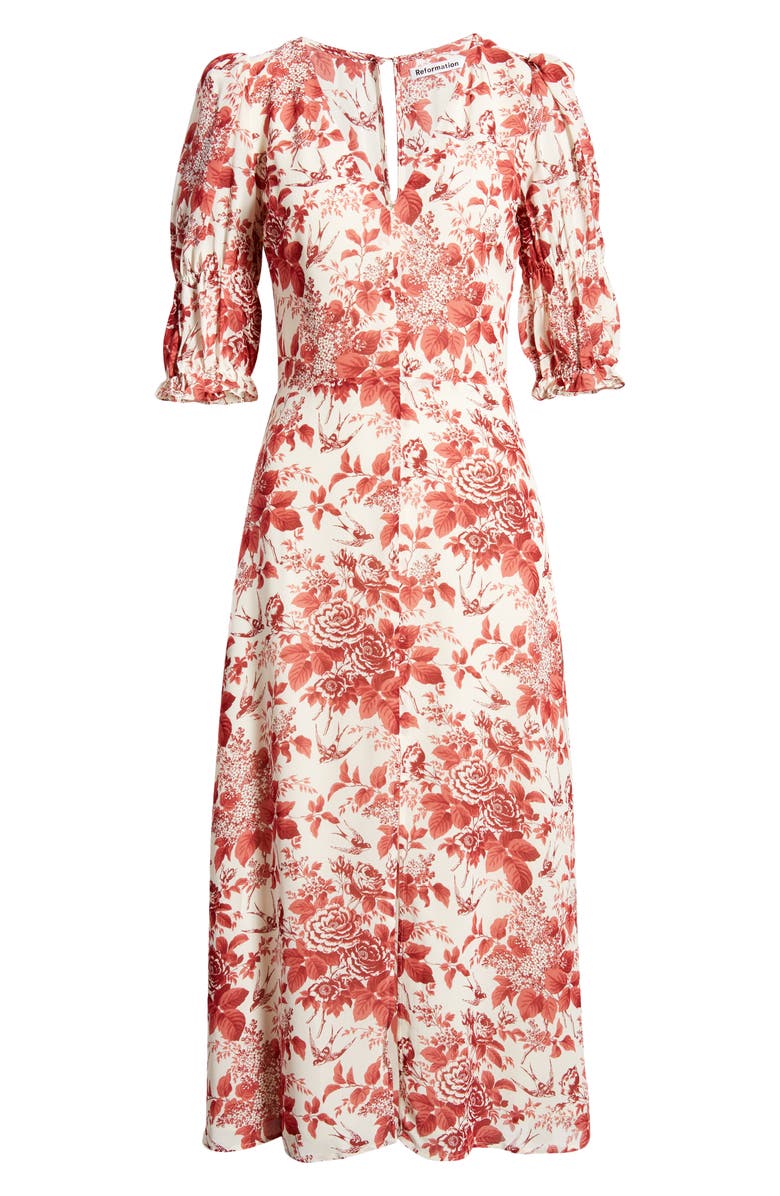 Reformation Larchmont Floral Midi Dress, Alternate, color, 