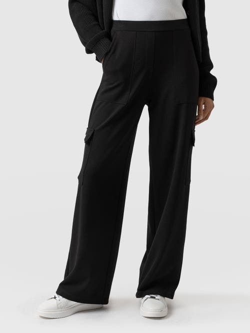 Saint + Sofia Cargo Chelsea Wide Leg Pant In Black