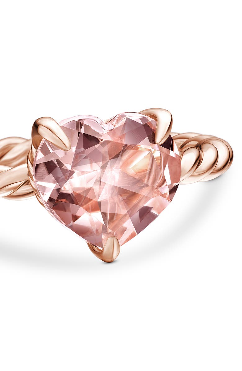 David Yurman Morganite Heart Ring, Alternate, color, 18K Yellow Gold