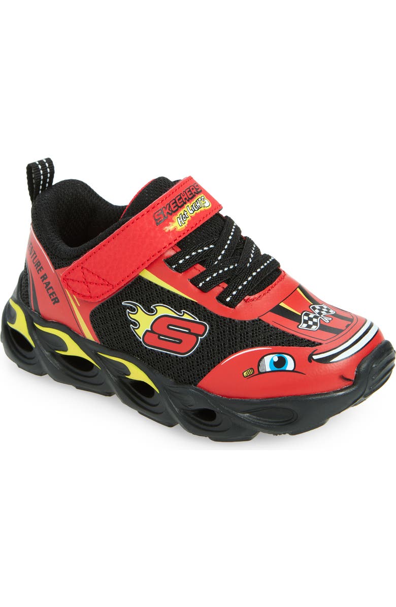 SKECHERS Kids' Hot Lights<sup>®</sup> Thermo-Flash Wheel Buddies Sneaker, Main, color, Red/ Black