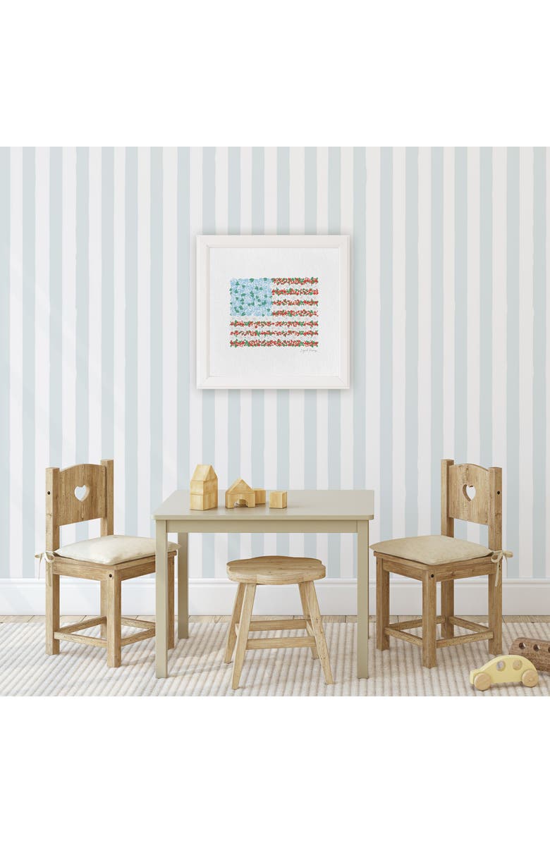 Ramus & Co USA Floral Flag Framed Museum Quality 12" x 12" Art Print, Alternate, color, Multicolored