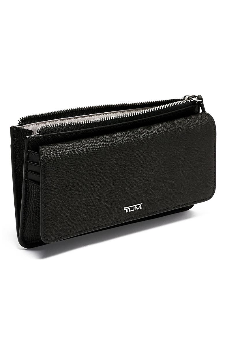 Leather Crossbody Wallet, Alternate, color, BLACK