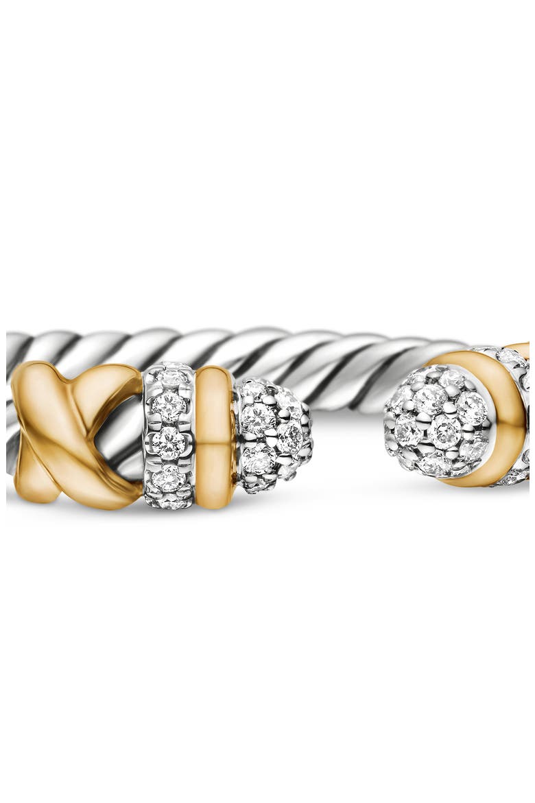 Petite Helena Open Ring with 18K Gold & Diamonds, Alternate, color, DIAMOND/ SILVER