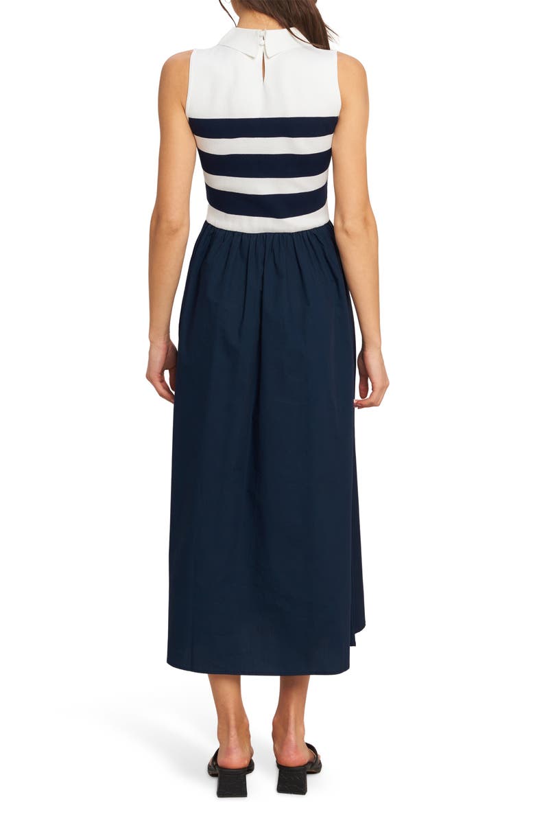 FLYING TOMATO Stripe Sleeveless Twofer Maxi Dress, Alternate, color, Ivory Navy