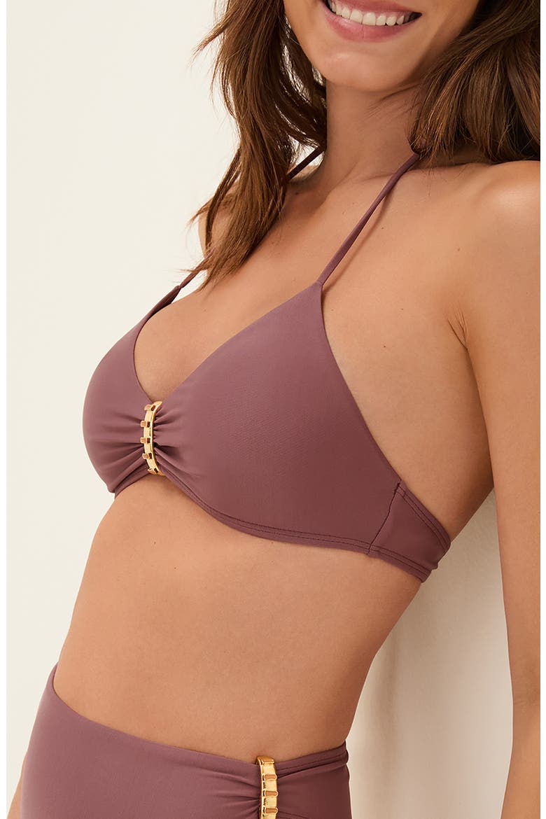 Bessie Erin Hardware Detail Bikini Top, Alternate, color, PURPLE