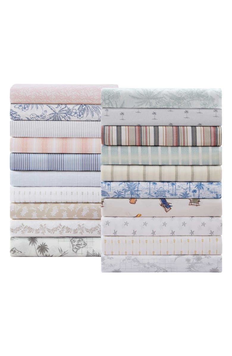 Tommy Bahama Bahama Weekend Stripe 200 Thread Count Cotton Percale Sheet Set, Alternate, color, Blue Multi