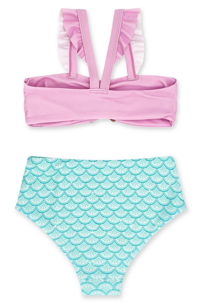 Kids' Sea Star Appliqué UPF 50+ Two-Piece Swimsuit, Alternate, color, POP PINK