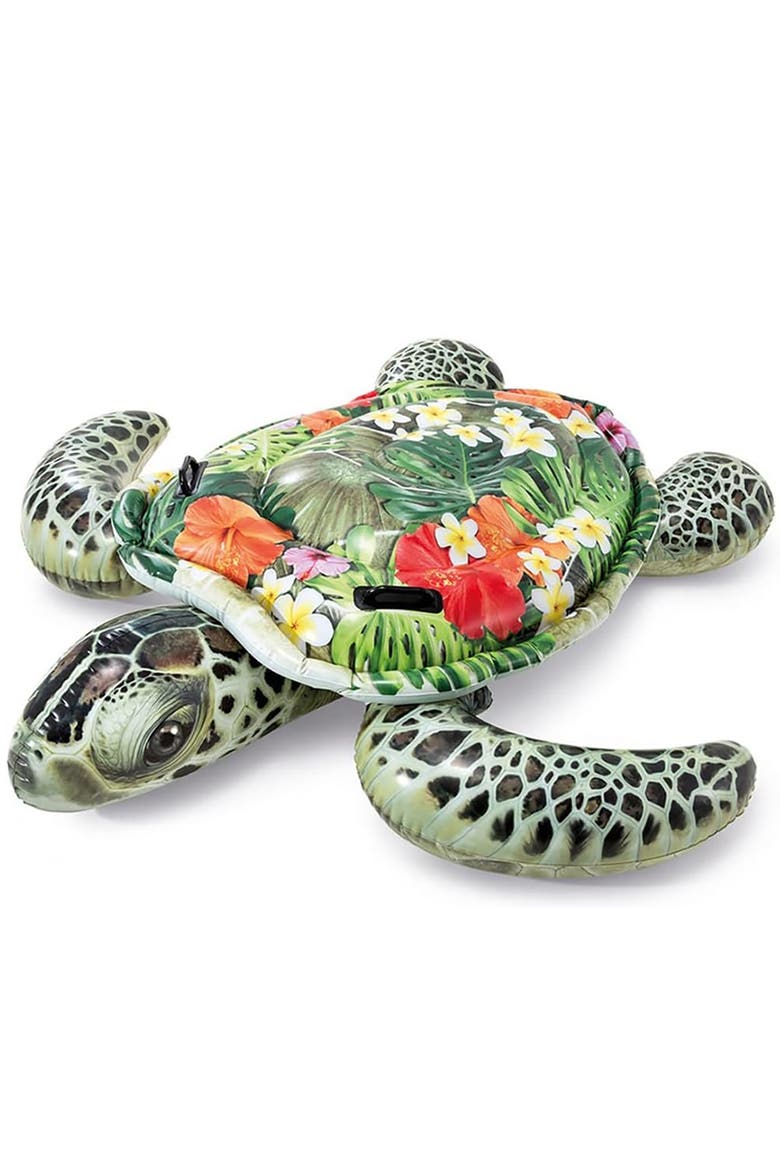 Realistic SeaTurtle 75 x 67" Inflatable Water Float, Kids Ages 3+, Alternate, color, Multicolored
