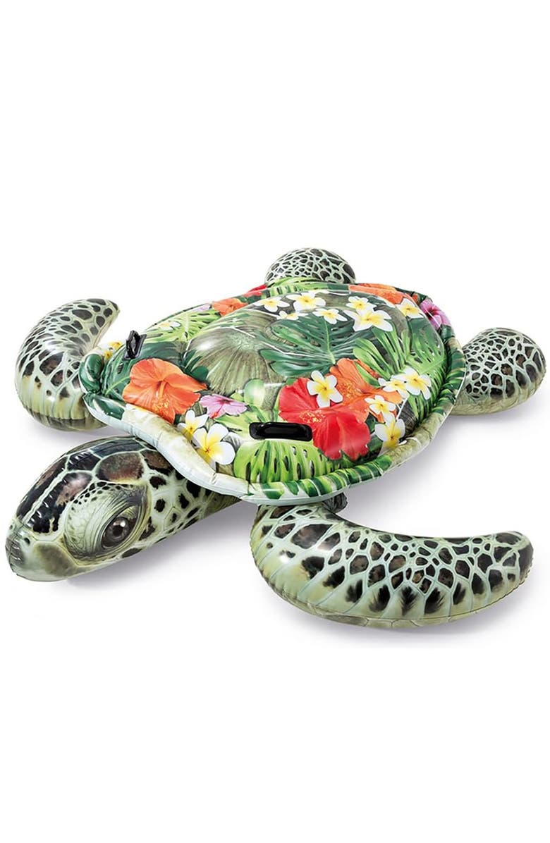 Intex Realistic SeaTurtle 75 x 67" Inflatable Water Float, Kids Ages 3+, Alternate, color, Multicolored