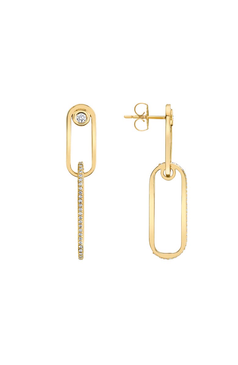 Michael M Pavé Couplet Link Drop Earrings, Alternate, color, Yellow Gold
