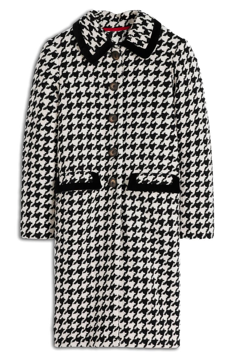 Boden Edinburgh Houndstooth Swing Coat, Alternate, color, Black Dogstooth